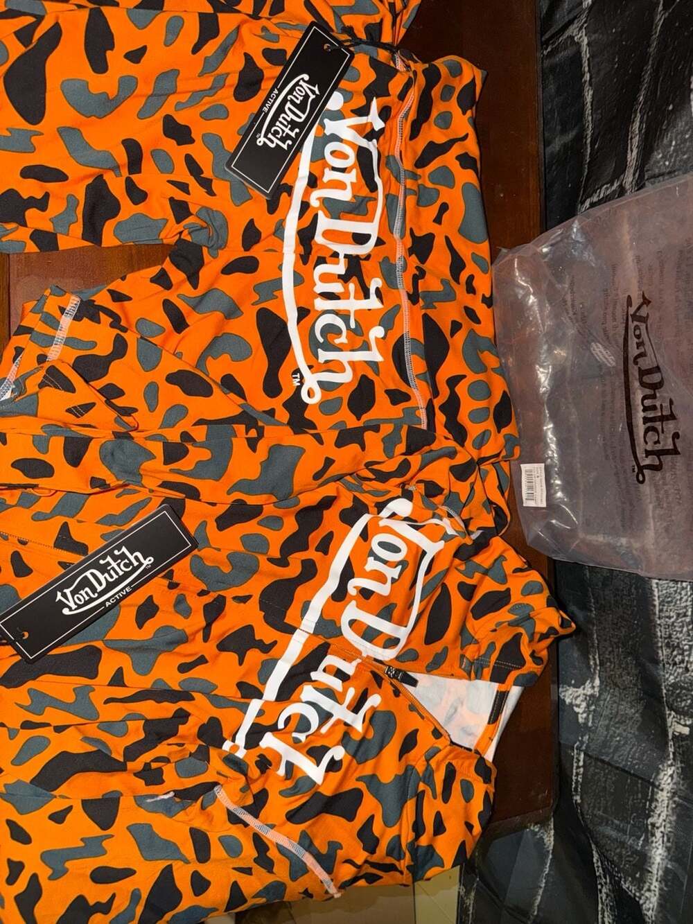 Von Dutch Orange Camo Hoodie and Pants Set